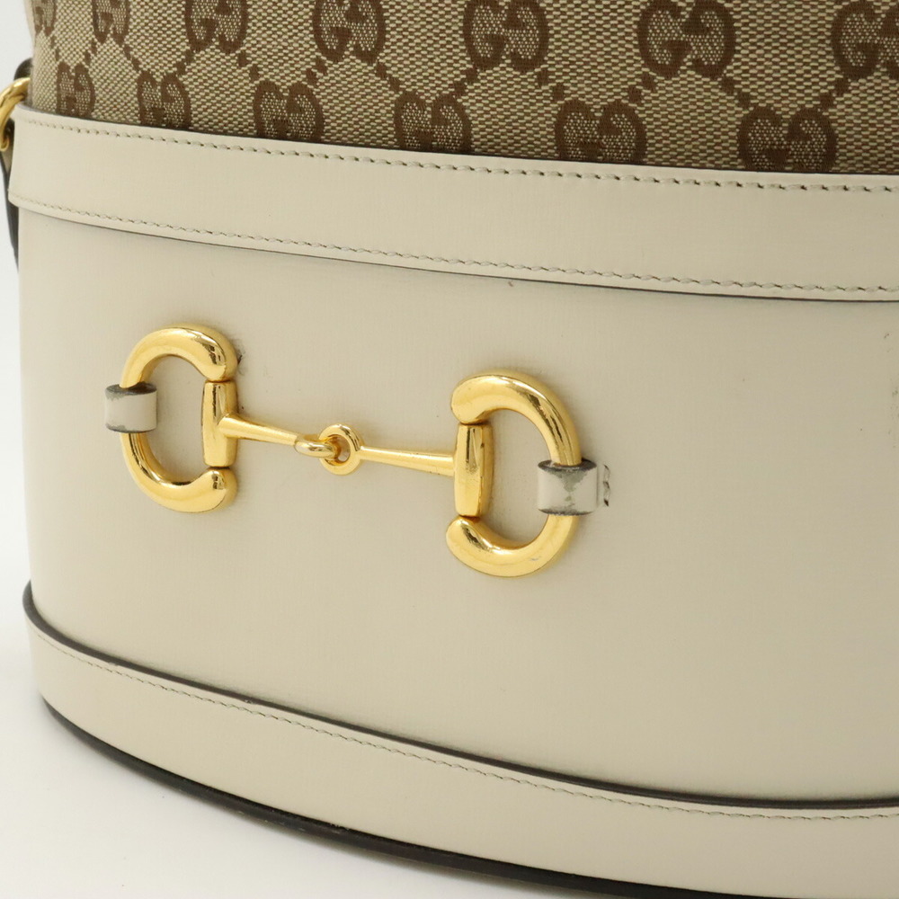 Gucci Bucket Horsebit GG Ivory Bag Leather - Picture 9 of 9
